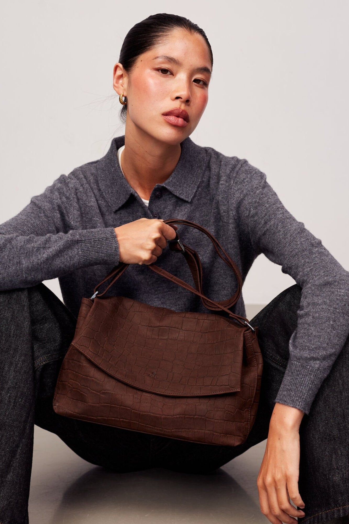 Capri Kelly skuldertaske - Chocolate
